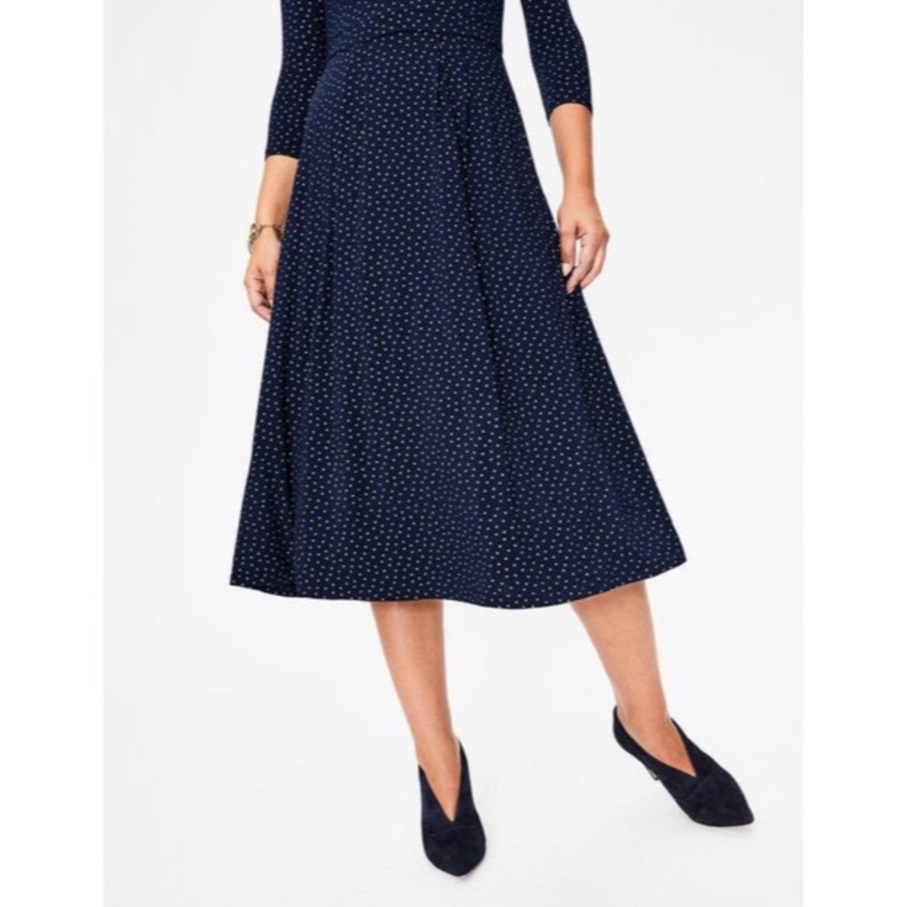 Boden Coraline Jersey Midi Dress Navy Metallic - Picture 2 of 7